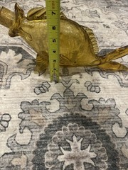 Vintage Italian Handblown Amber Crackle Glass Orvieto Wine Fish Decanter Empty