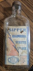 Vintage CAR-CAL “Sipper” California White Wine Flask Bottle 1/2 Pint w Label