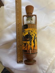 GREEK RED WINE BOTTLE VINTAGE ANTIQUE DESIGN OUZOUNIS AMPHORA GREECE