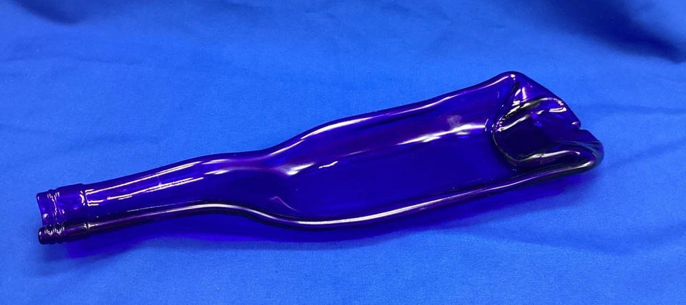 Melted Slumped Wine Bottle – Blue