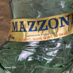MCM Italian Chianti Wine Embossed Twisted Green Glass Bottle Mazzoni 32&Prime; Import