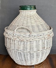 Vtg VIRESA CARBOY Bottle Wicker 5-Gal. Glass Demijohn 16½ » Jug 10½ lb Wine Beer