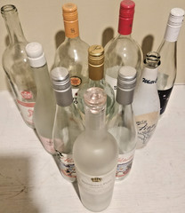Lot of 10 Empty Wine Bottle-750ml-ALL CLEAR