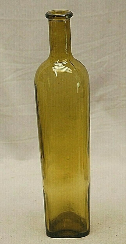 Green Glass Olive Oil Bottle 750mL Sold Empty 12-1/4&Prime; Tall