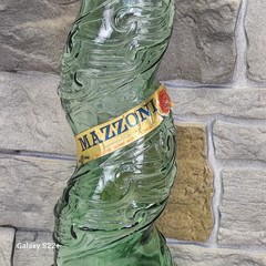 MCM Italian Chianti Wine Embossed Twisted Green Glass Bottle Mazzoni 32&Prime; Import