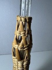 Vintage Wicker Ratan Unbranded Clear Bottle – Vase, Decor