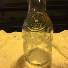ETCHED CLEAR GLASS 1989 NORMAN KOSARIN WINE WATER CARAFE PAUL MASON VINYARDS