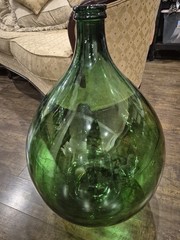 Emerald Green Glass Large Demijohn Wine Bottle Carboy EUC