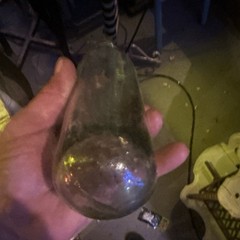 Clear Glass Wine Bottle Collectible Modern Long Neck Decorative- round bottom!