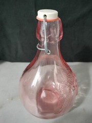 Vintage 10&Prime; Italian Jus De Fruits Pink Glass Bottle Casadis Milano wine juice