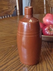 Antique Carmel Brown ~LANCERS WINE~Stoneware or Ceramic Bottle « SUPER NICE » 9.0&Prime;