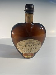 Vintage CREAM SHERRY Heart Shaped Paul Masson California Wine Bottle Empty