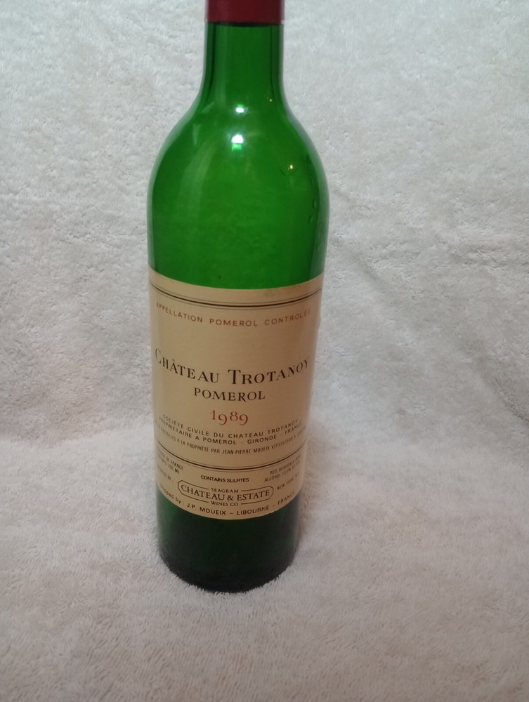Empty 1989 Cheateau Trotanoy Pomerol Bottle