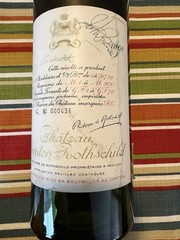 1961 Chateau Mouton Rothschild No 000436 Empty Bottle Double Signed