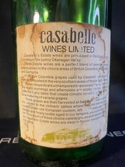 1975 Pinot Noir Casabello Winery Okanagan Valley, BC Canada empty wine bottle & 