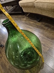 Emerald Green Glass Large Demijohn Wine Bottle Carboy EUC