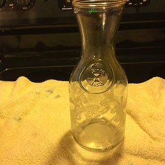 ETCHED CLEAR GLASS 1989 NORMAN KOSARIN WINE WATER CARAFE PAUL MASON VINYARDS