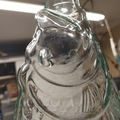 Vintage Glass Fish Shaped Bottle Light Blue 13.5&Prime; Tall