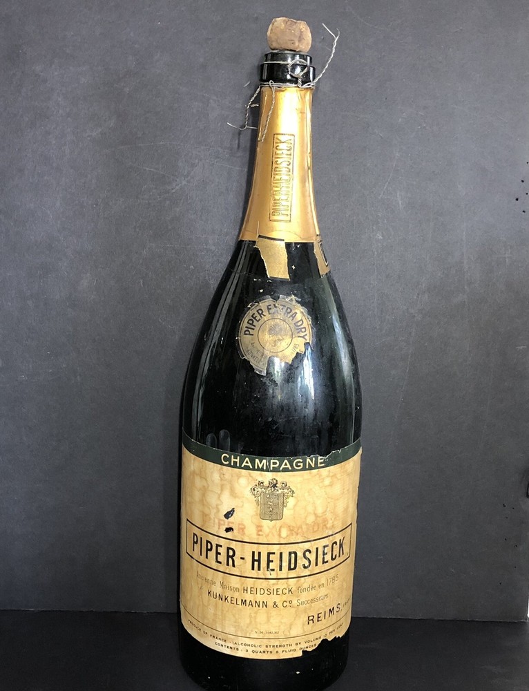 Vintage Piper-Heidsieck EMPTY 3L DOUBLE MAGNUM Champagne Bottle Reims, France