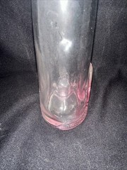 13” Happy Cat Mosell? Pink Gradient Wine Bottle Flower Vase Clear EUC No Label