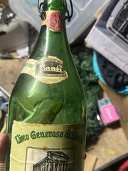 SEGESTA WINE BOTTLE Large 2 quart Antique Emerald Green Glass 15&Prime; High Porcelain