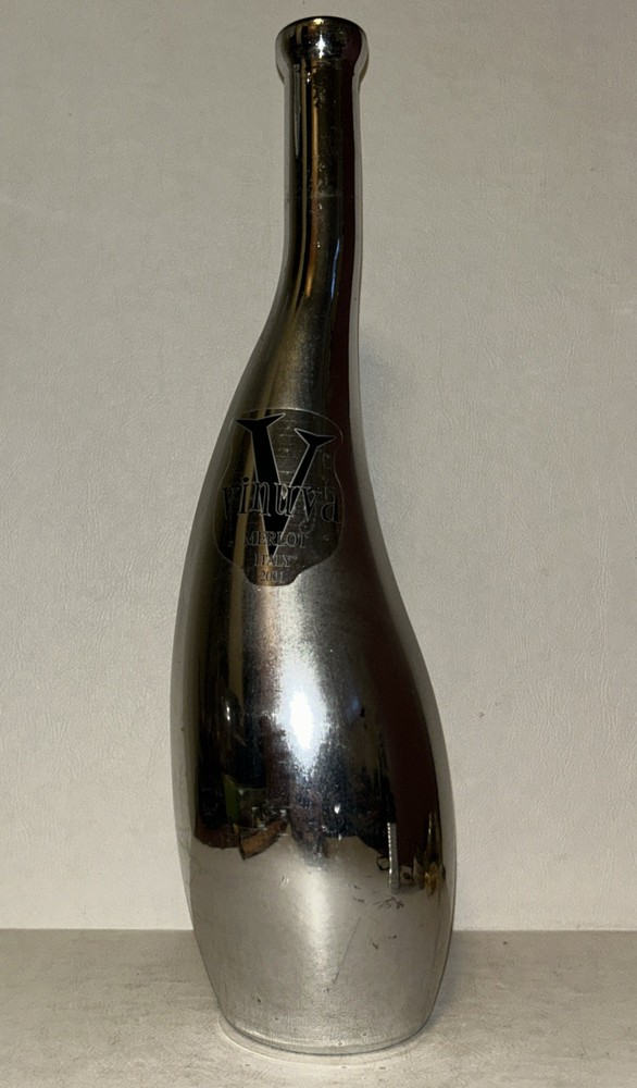 Vinuva Silver EMPTY wine bottle Nice Collectible