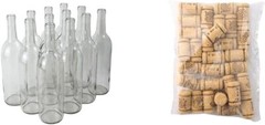12 Clear Bordeaux Wine Bottles, 750 ml, Fits #8 & #9 Corks – Stylish & Durable