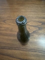 RARE 1840&rsquo;s Hand Blown Green Champagne Wine Bottle 10&Prime; x 2 3/4&Prime;