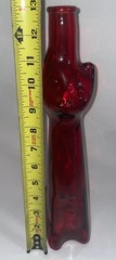 Moser Riesling Red Glass Cat Empty Wine Bottle No Stopper 2011 13 Inches High