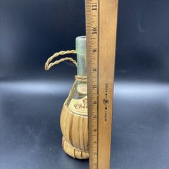 1967 Chianti Wine Bottle Rattan Wrap Wicker Basket Loop Italy Bandini Vintage