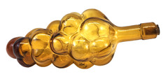 Amber Chianti Bottle Shaped Like Bunch Of Grapes From 1970s Hand Blown 12&Prime; long