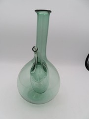 Vintage Hand-blown Green Wine Chiller Bottle Decanter with Ice Chamber