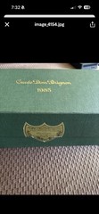 Dom Perignon 1985 Cuvée Collectible Wine Bottle Box Green Beige