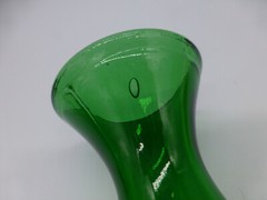 Antique Emerald Green Mold Blown Glass Wine Carafe Seal Bottle Roma 1/2 Litre