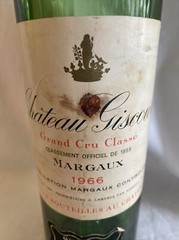 Bordeaux France Chateau Giscours Margaux 1966 Empty Wine Bottle w/Cork(WC12)