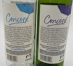 Lot 2 Mazza Concord Wine Bottles 750ml EMPTY Clear & Green Glass Decor