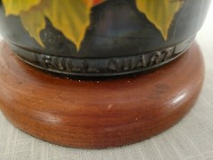 Wine Bottle Lamp Vintage Mogen David w/Star and Rose Decal Dark Bottle Wood Base