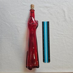 Rheinhessen Riesling HAPPY CAT Red Wine Bottle w Cork SCRATCHED decor craft READ