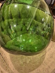 Emerald Green Glass Large Demijohn Wine Bottle Carboy EUC