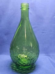 Gallo Half Gallon Green Glass Bottle Embossed Grapes & Vines Vintage Vtg Vase