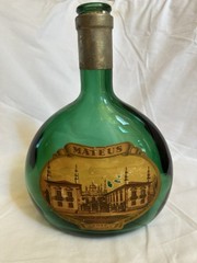 Vintage Mateus Rosé Portugal Green Glass Wine Bottles Set 2 Labels Display