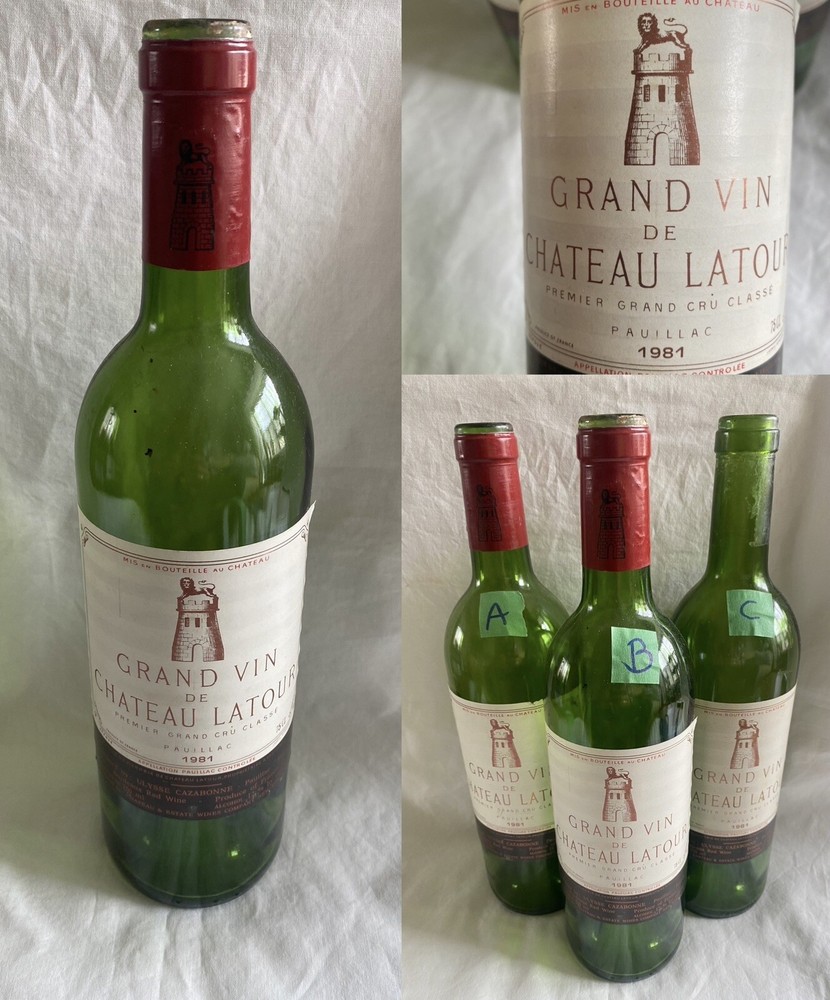 Grand Vin de Chateau Latour Pauillac 1981 Empty French Wine Bottle~Rare (WA4812)