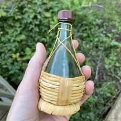 RUFFINO VTG Rosatello Wine BOTTLE EMPTY w Cap & RATTAN WRAP 1/10pt