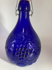 Casadis Milano Cobalt Glass Wine Bottle Jug Jus De Fruits No Chips
