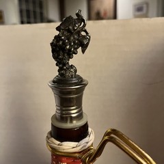 Vintage 70’s Scoubidou Wine Bottle Green And Red