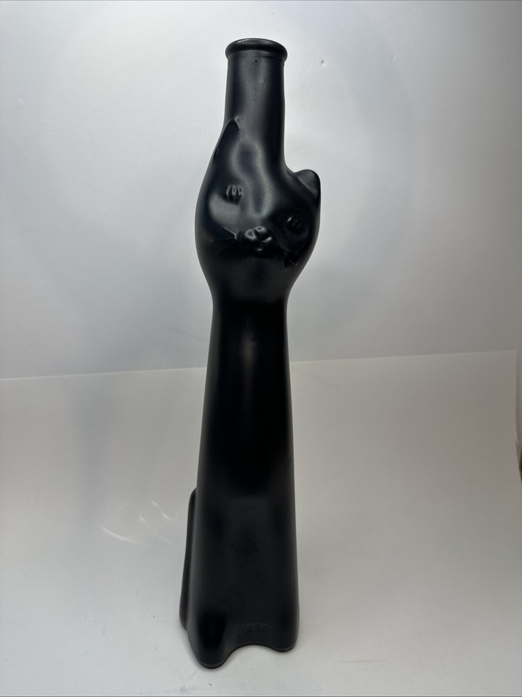 Happy Cat Frosted Opaque Black Moselland Rheinhessen Riesling Glass Bottle