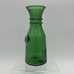 Vintage Italian Emerald Green Glass Serving Container Roman Cameo Made in Italy
