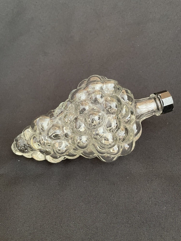 Clear Glass Vintage Grape Cluster Wine Bottle Made In Turkey