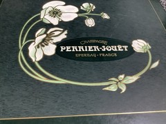 1995 Perrier Jouet Brut Fleur de Champagne Empty Bottle W/ Glasses And Box